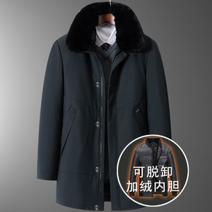 大爆版主推！8828/P150 中老年人可脱内胆加绒加厚棉服爸爸棉袄男图片
