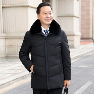 主推款！8812/P190中老年羽绒服男爸爸中长款冬季保暖羽绒外套图片