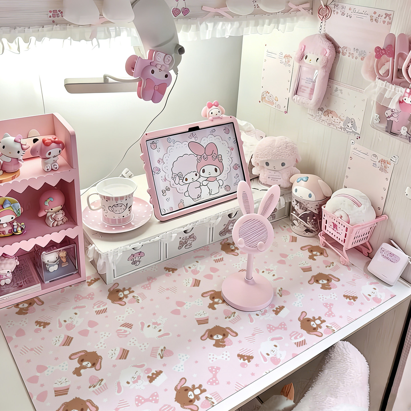 甜点兔防水防油书桌垫可爱免洗餐桌垫学生宿舍书桌垫桌面保护垫子,居家布艺,桌布,淘宝优惠券,粉丝福利购,淘宝优惠卷