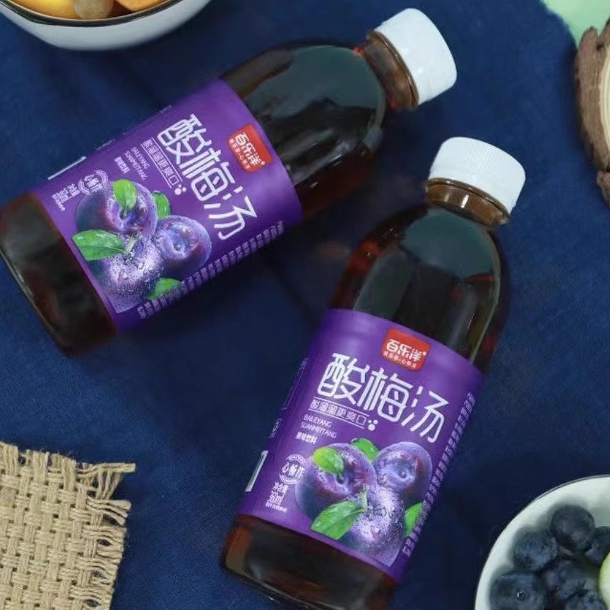 酸梅汤果味饮料商超自助餐饮爆款酸甜乌梅汁360ml*12瓶装低卡0脂