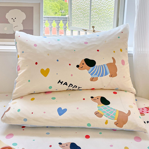 可爱全棉纯棉单人枕套学生宿舍专用超大个枕芯套枕头套48x74透气 - 封面