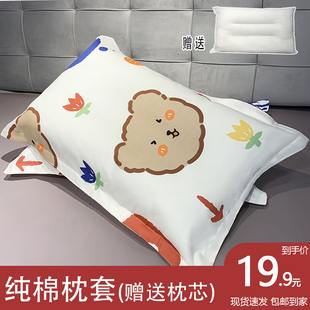 单个装 纯棉枕头宿舍学生加枕套装 可拆洗枕芯可爱男女护颈椎助睡眠