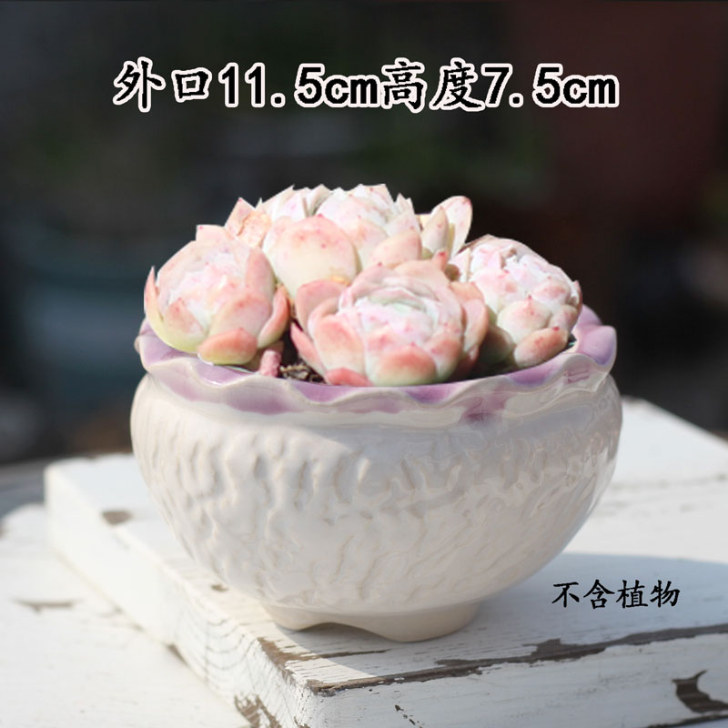 冰裂流釉多肉花盆陶瓷创意个性彩绘手绘卡通动物简约复古可爱花盆