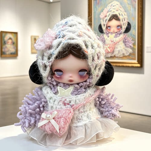 SKULLPANDA 不想不想系列毛绒公仔挂件乱乱糟糟娃衣钩针裙子套装