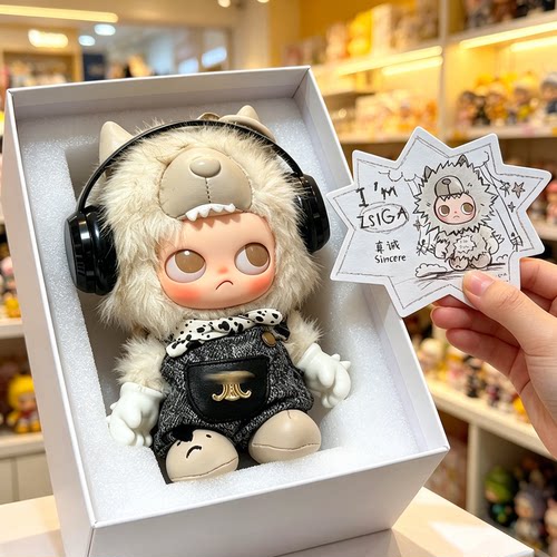 原创~ I'm zsiga系列搪胶毛绒挂件嘎子姐真诚娃衣潮酷休闲套装