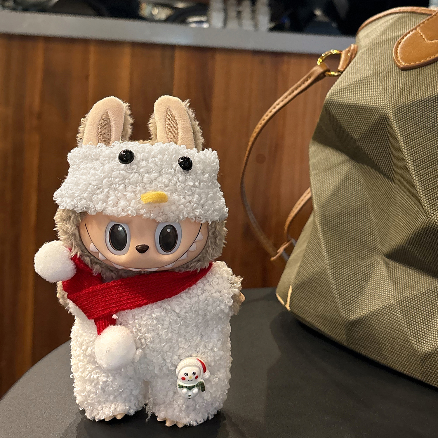 原创！圣诞限定拉布布一二三代通用娃衣labubu雪人新年套装礼物