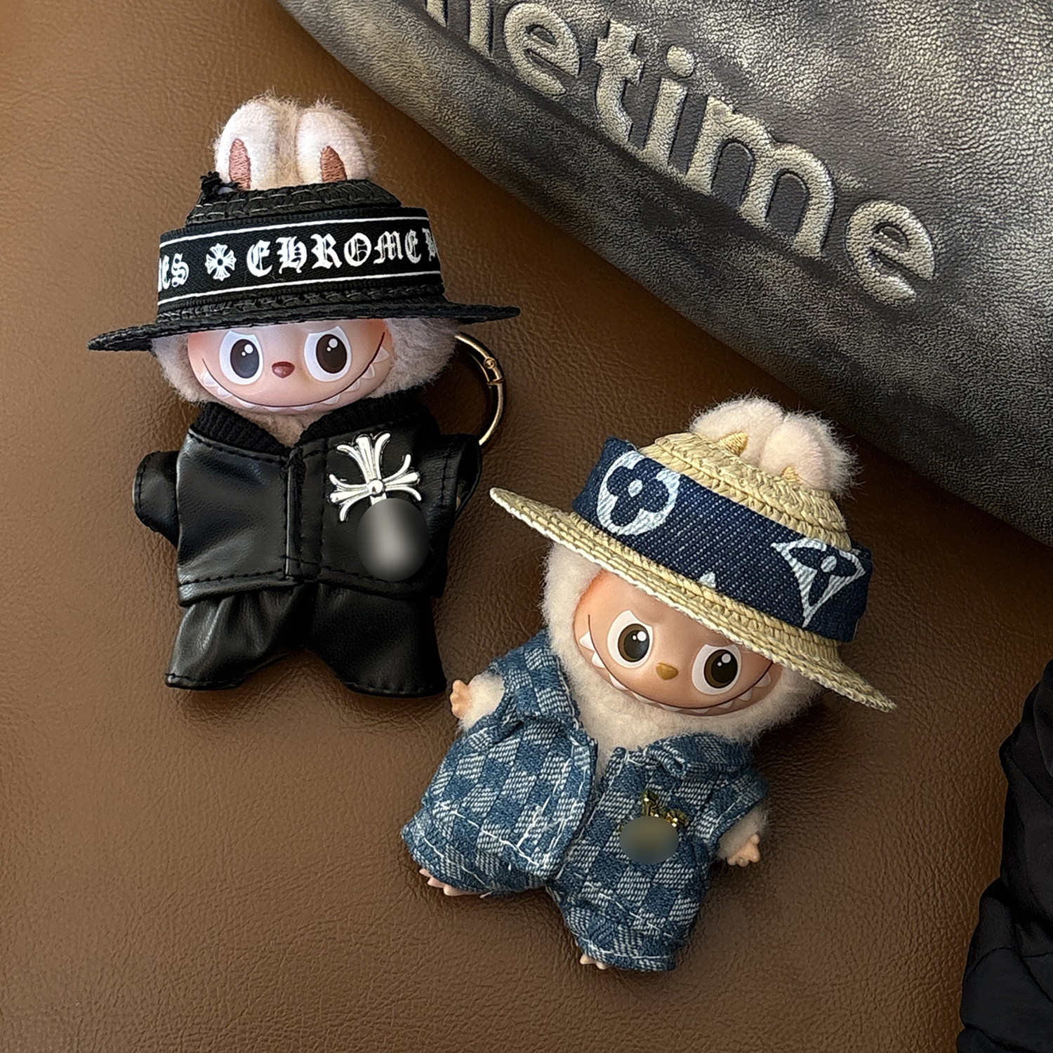 【皮衣牛仔】labubu4.0四代娃衣迷你10cm小鼻噶草帽凌俊杰同款,模玩/动漫/周边/娃圈三坑/桌游,潮玩娃衣,淘宝优惠券,粉丝福利购,淘宝优惠卷