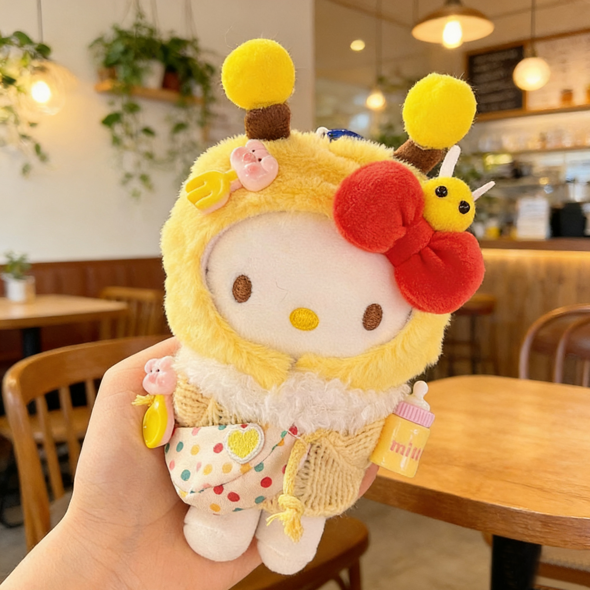 可爱HelloKitty毛绒娃娃换装配饰玩偶娃衣冬季新款娃衣黄色系列