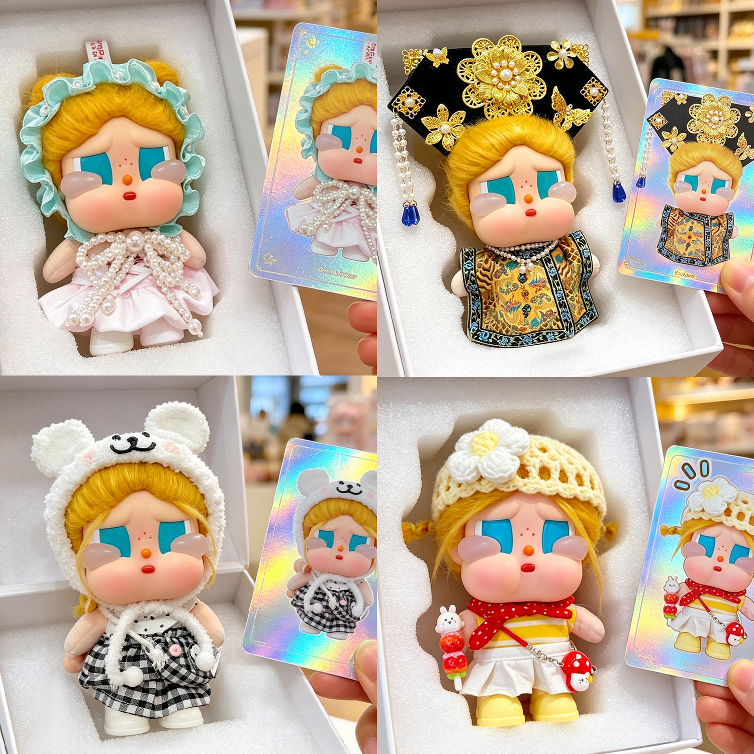 crybaby哭娃度假系列咕噜咕噜娃衣可爱搪胶公仔10cm古风趣味套装图片