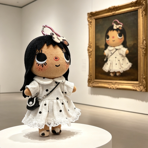 yuy小玉衣服漫画展小人小玉娃衣毛绒玩偶挂件甜酷小香波点连衣裙