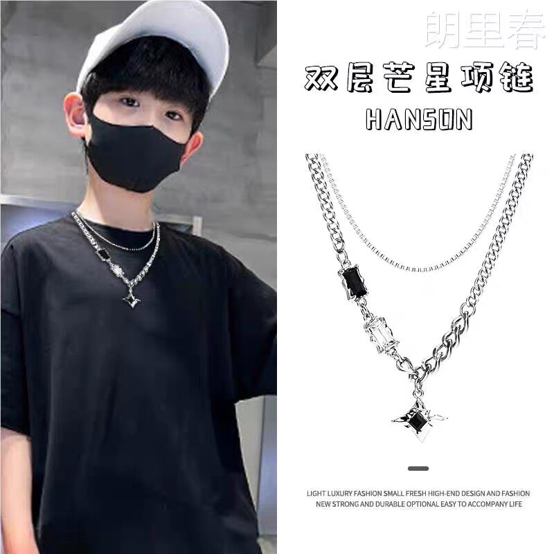 儿童项链男孩美式hiphop装饰高级感男童个性穿搭女童嘻哈街舞配饰图片