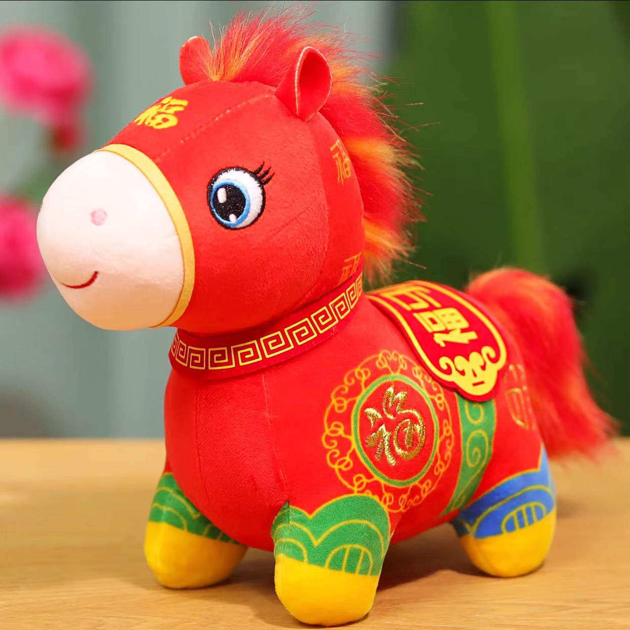 马年吉祥物公仔玩偶红生肖小马