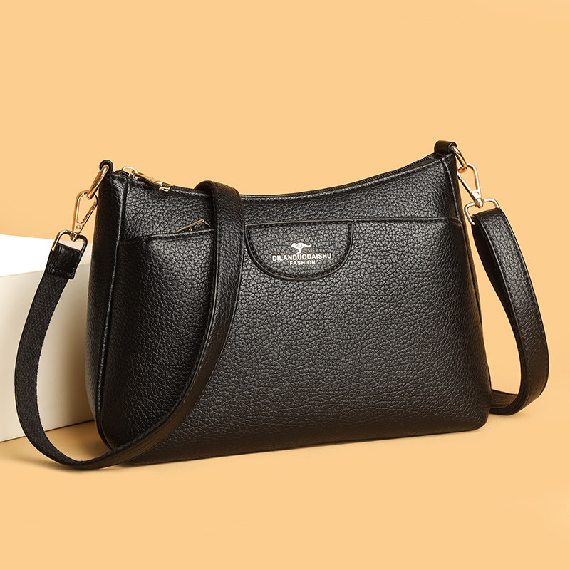 真皮女包中年妈妈包斜挎包2026新款时尚多层软皮单肩女士牛皮小包