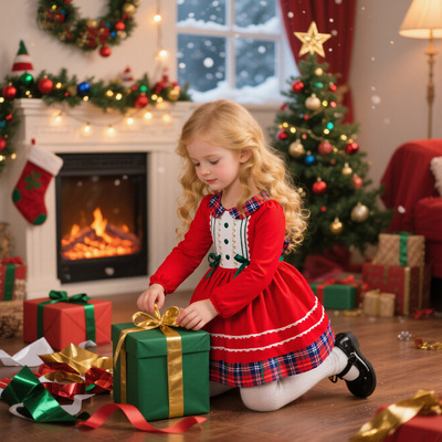 圣诞节洛丽塔女童礼服演出服秋冬