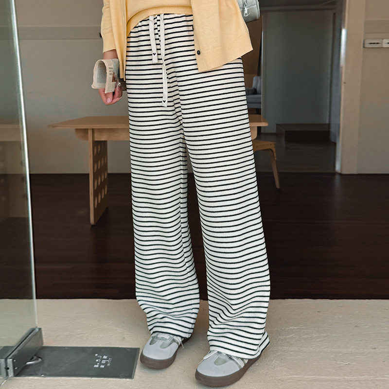 大码女装显瘦条纹裤子女高腰裤2025秋款胖mm宽松直筒阔腿裤NK1121,女装/女士精品,大码裤装,淘宝优惠券,粉丝福利购,淘宝优惠卷