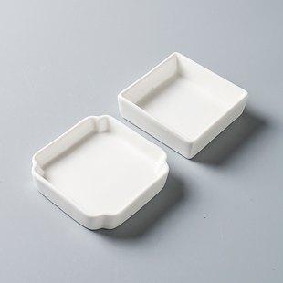 陶瓷纯白方形碟子创意日料酱料碟子小菜碟小吃点心调味碟子酒店