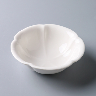 陶瓷纯白花形碗冷菜碗凉菜碗饭店酒店餐具点心特色异形甜品干果碗