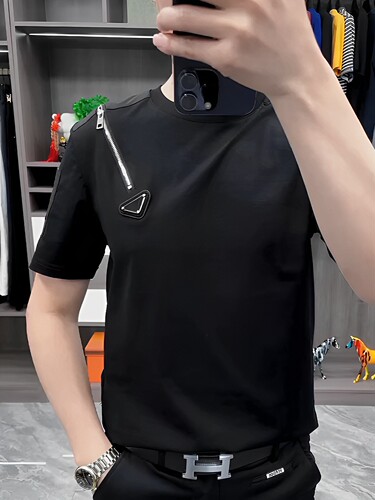 2023春夏新款男士短袖打底衫个性