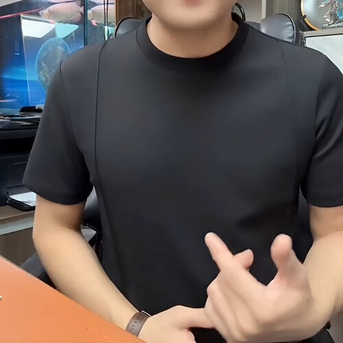秋季新款男士T恤时尚圆领短袖