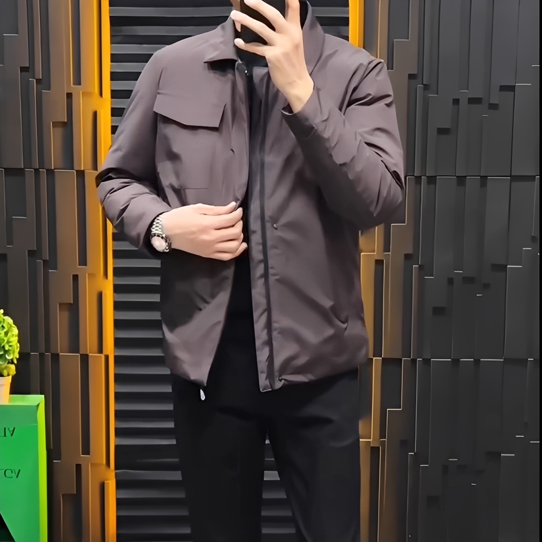 2025年秋冬男士翻领长袖羽绒服