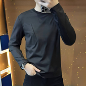 休闲潮流气质纯色简约圆领百搭 速干透气时尚 卫衣男士 春秋新款