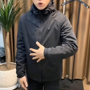 春季新款男士时尚休闲都市百搭潮流爆款连帽长袖棉服外套