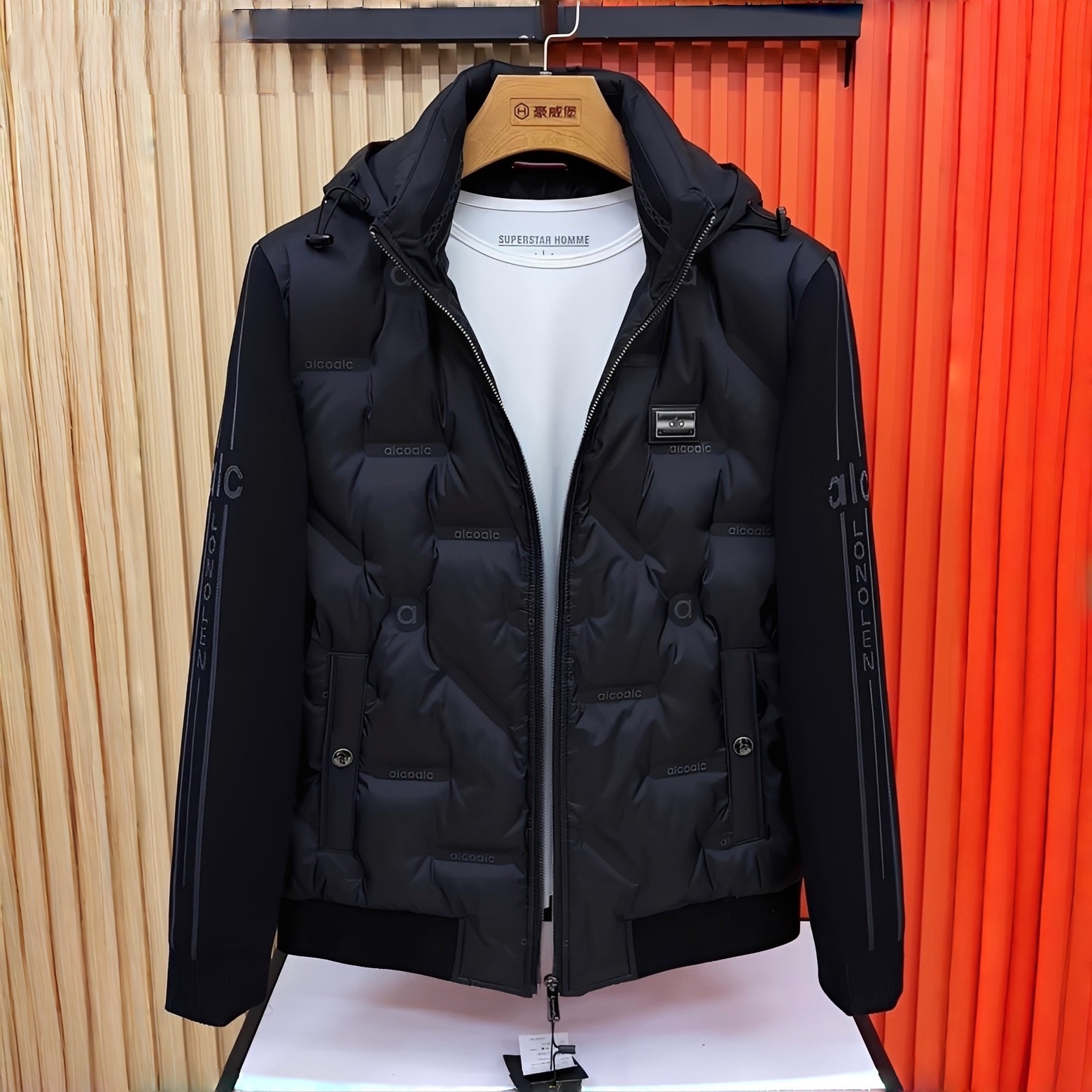 冬季新款男士立领活帽保暖羽绒服