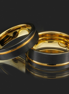 欧美轻奢情侣刻字定制戒指