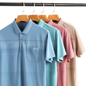 短袖 薄款 t恤男士 中年爸爸夏装 polo衫 夏季 中老年人爷爷男装 上衣服