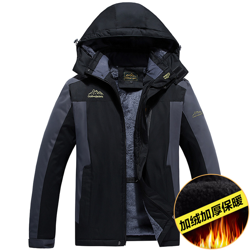 中老年人棉衣男士外套爸爸冬季棉袄中年冲锋衣加绒加厚款爷爷棉服