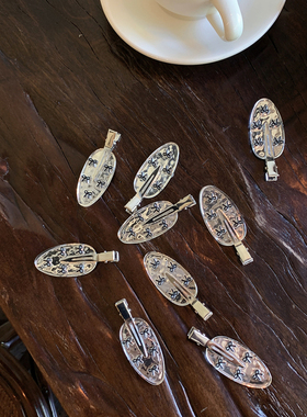 甜酷水波纹镜面 小蝴蝶结无痕鸭嘴夹绝美侧边发夹边夹发卡刘海夹