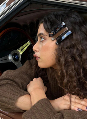 通勤小物 法式复古玳瑁夹子头饰发夹边夹侧边刘海一字弹簧夹发饰