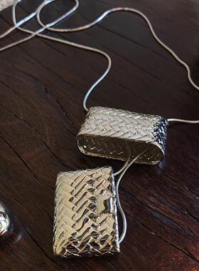 金属编织包包项链女配饰长款小众冷淡风独特毛衣链大气高档高级感