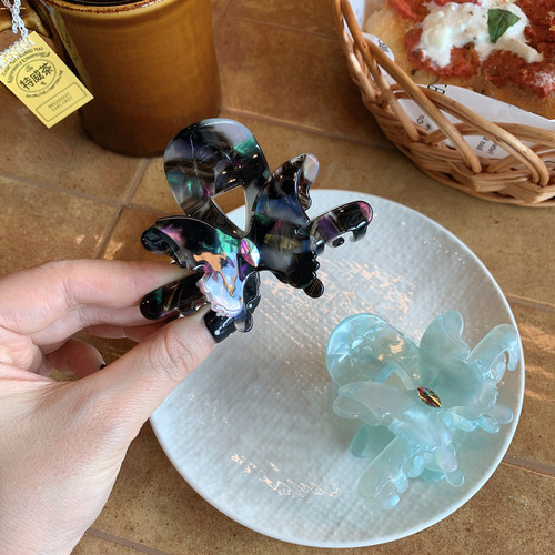 高级小众立体双层蝴蝶头发抓夹