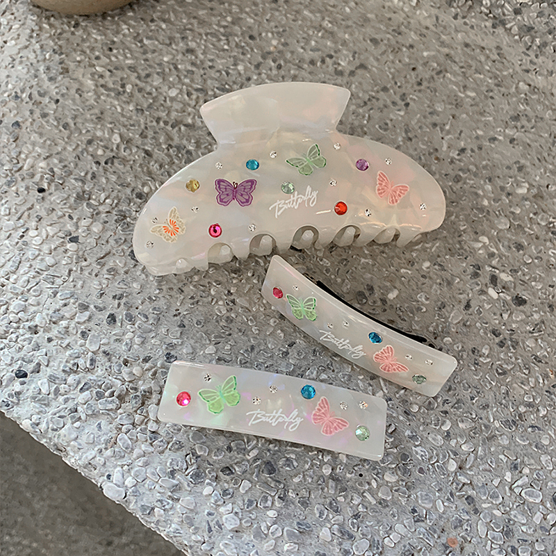 chicaddblack彩绘蝴蝶抓夹