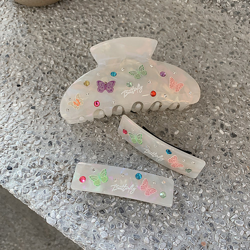 chicaddblack彩绘蝴蝶抓夹