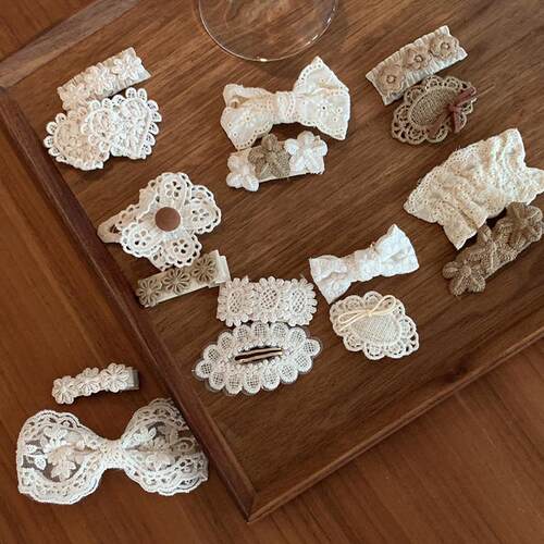 chicaddblack蕾丝蝴蝶结发夹