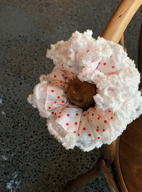 软软糯糯的波点绣球 手作巨好看的大肠发圈2026正流行头绳发饰