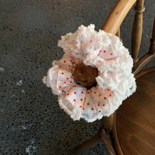 软软糯糯的波点绣球 手作巨好看的大肠发圈2026正流行头绳发饰