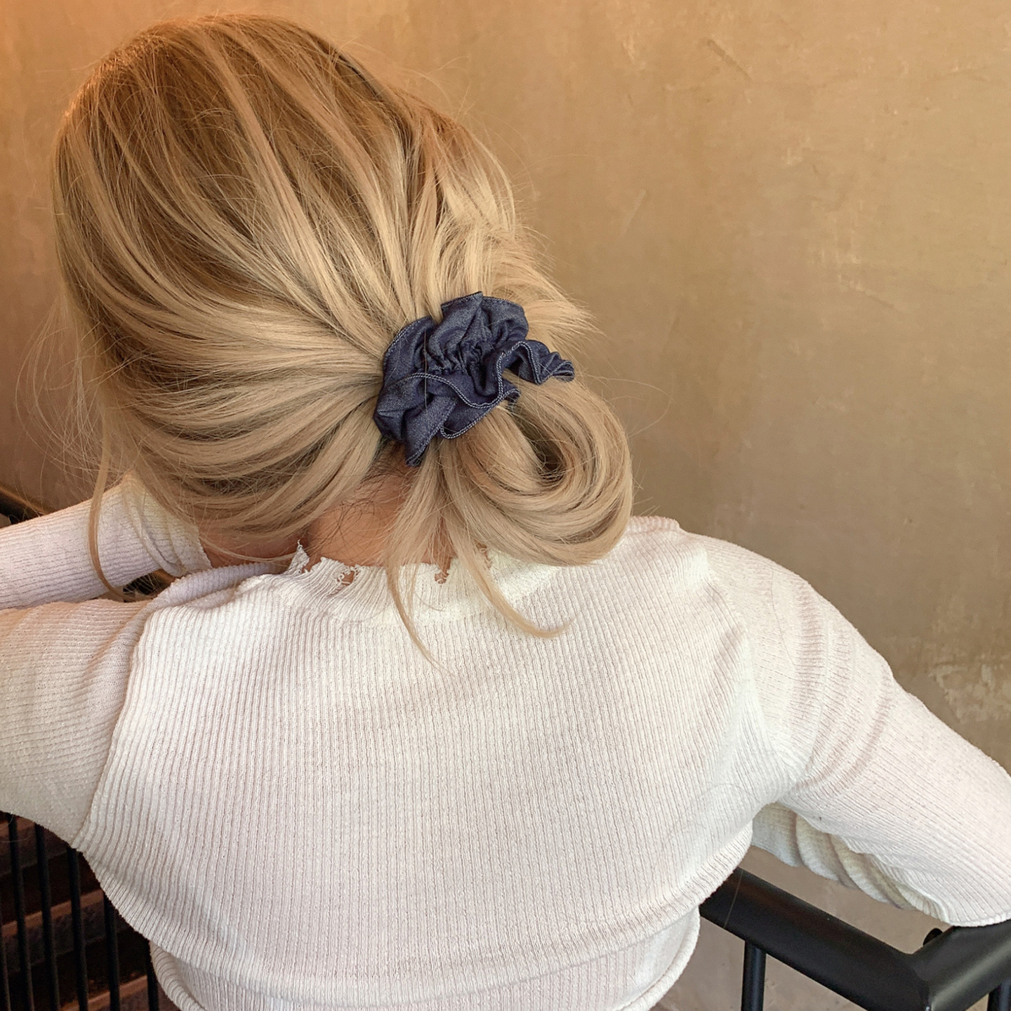 牛仔蓝小蛮腰发圈韩系