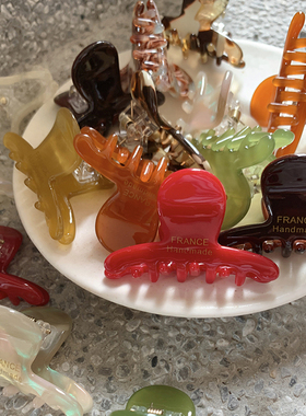 ins一字小号抓夹半扎发 france多巴胺彩色刘海发夹 迷你鲨鱼夹