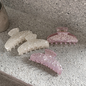 重工满钻 ins温柔紫色抓夹中号半扎发 人鱼色少女盘发鲨鱼夹发抓