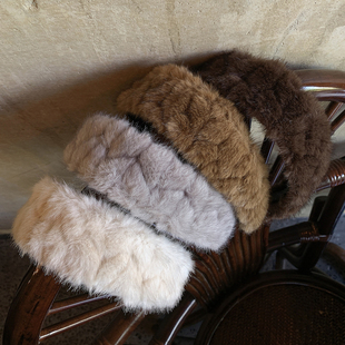 高级感洋气时尚 纯色毛毛高颅顶发箍女款 毛绒头箍 水貂毛 好氛围