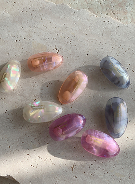 多巴胺幻彩紫色鸭嘴夹 ins椭圆发夹边夹侧边韩系刘海夹 两个包邮