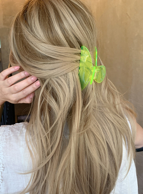 透明荧光彩色 多巴胺抓夹大号发量大小众盘发鲨鱼夹高质量醋酸