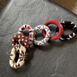 弹性超好 复古菱格皮筋扎头女高级感头绳扎马尾发饰发绳 毛巾圈