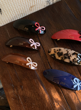 洋气撞色弹簧夹 设计感蝴蝶结发夹女后脑勺高级感轻奢风夹子头饰