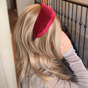 超宽边 高级感丝绒红色发箍女款高级感洋气时尚加宽发卡头箍发饰