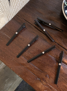 精致日常水钻鸭嘴夹 黑色夹子头饰发夹边夹侧边刘海夹发饰一字夹