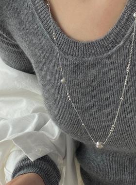 Aaim 不规则长款串珠项链女小众简约百搭毛衣链精致2024新款